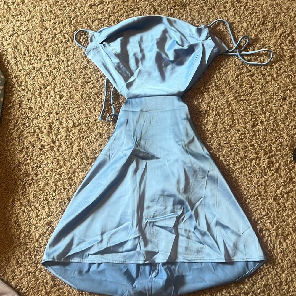 Cut out mini dress that ties in the back